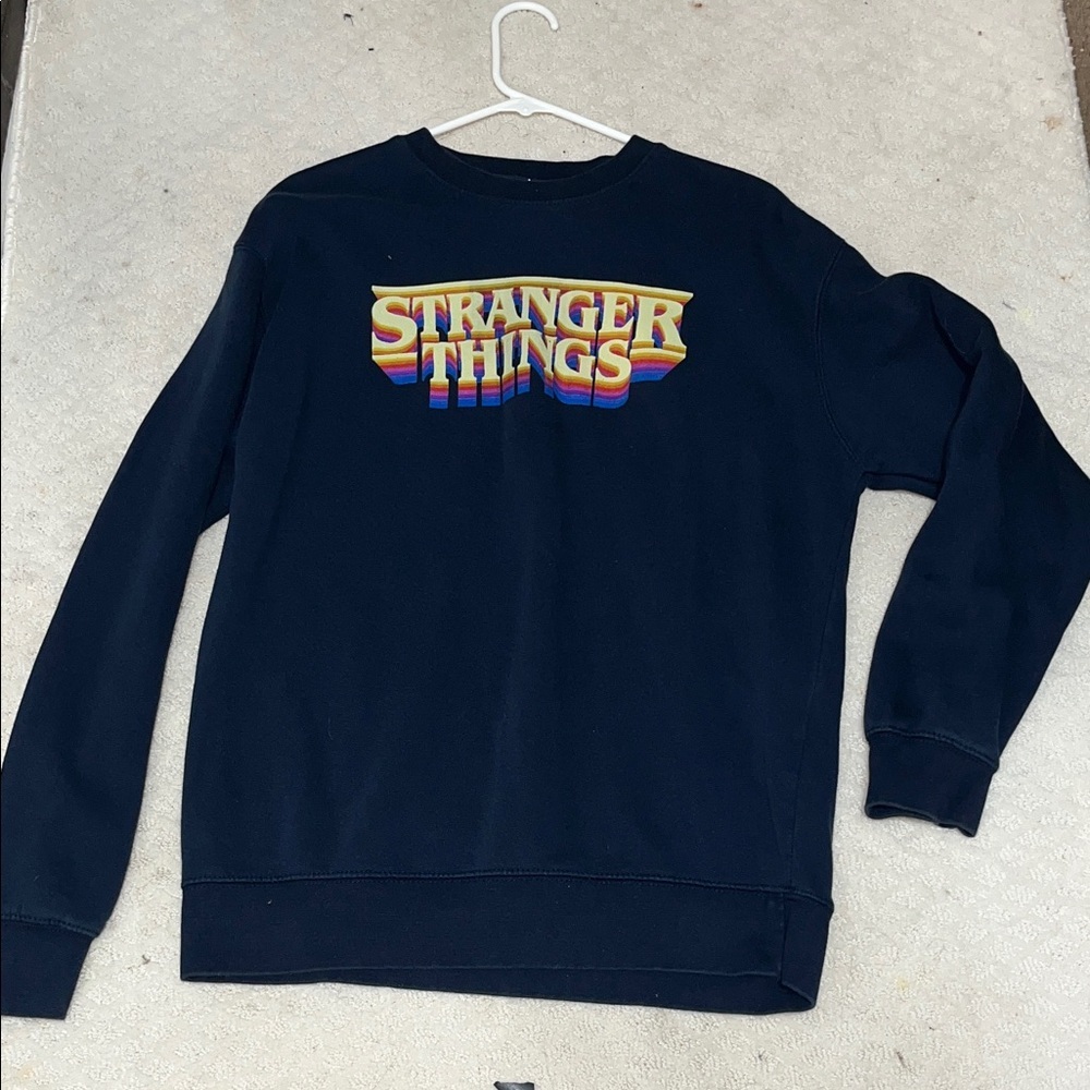 Stranger Things Black Crewneck Sweater